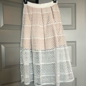 Lace midi skirt